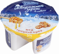 Творожное зерно ПЕРВЫЙ ВКУС в сливках с медом и грецкими орехами 5%, без змж, 150г