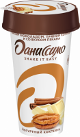 Коктейль йогуртный ДАНИССИМО Shake It Easy с белым шоколадом, пряной корицей и пеканом 2,8%, без змж, 190г
