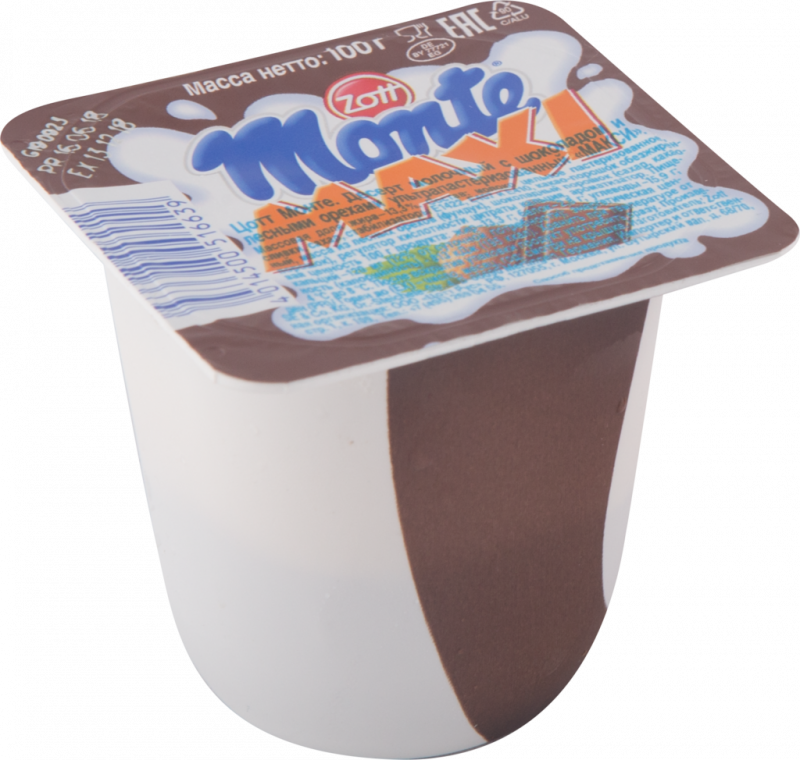 Десерт молочный ZOTT Monte Maxi с шоколадом и лесными орехами 13,3%, без змж, 100г Десерт молочный ZOTT Monte Maxi с шоколадом и лесными орехами 13,3%, без змж, 100г