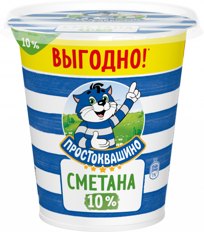 Сметана ПРОСТОКВАШИНО 10%, без змж, 300г Сметана ПРОСТОКВАШИНО 10%, без змж, 300г