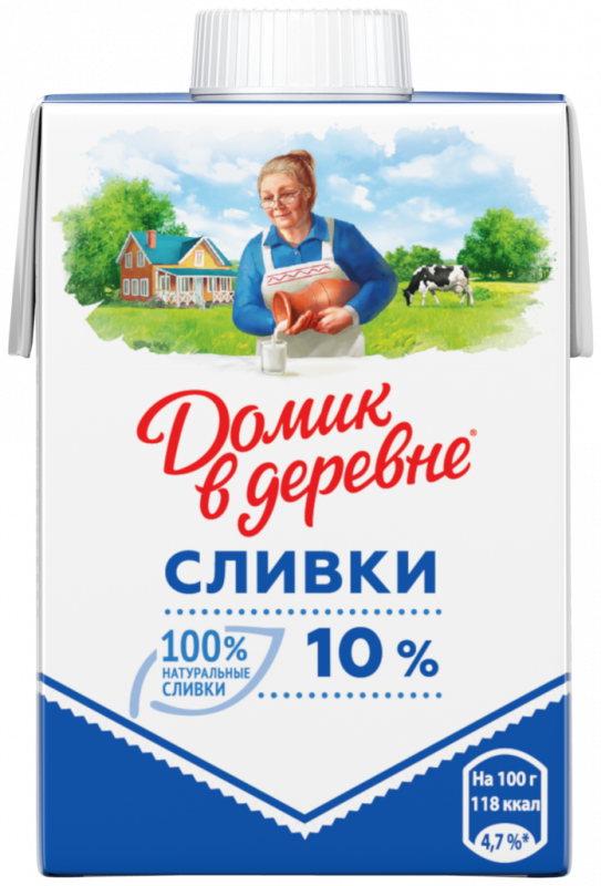 Сливки стерилизованные ДОМИК В ДЕРЕВНЕ 10%, без змж, 200г Сливки стерилизованные ДОМИК В ДЕРЕВНЕ 10%, без змж, 200г