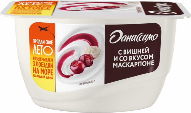 Творожный десерт ДАНИССИМО Вишня, маскарпоне 5,6%, без змж, 130г Творожный десерт ДАНИССИМО Вишня, маскарпоне 5,6%, без змж, 130г