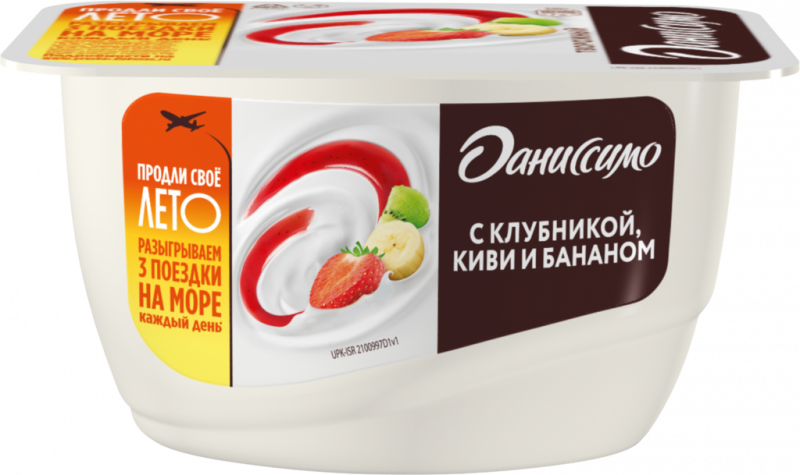 Десерт творожный ДАНИССИМО Клубника, банан, киви 5,4%, без змж, 130г Десерт творожный ДАНИССИМО Клубника, банан, киви 5,4%, без змж, 130г