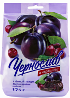 Конфеты ГУД ФУД Чернослив с черешней в темной глазури желейные, 175г