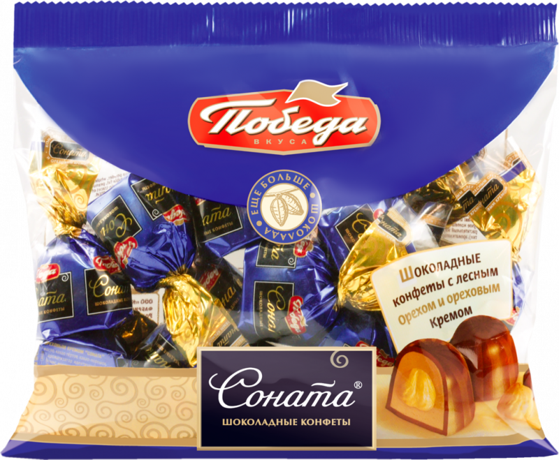 Конфеты ПОБЕДА ВКУСА Соната с лесным орехом и ореховым кремом, 200г Конфеты ПОБЕДА ВКУСА Соната с лесным орехом и ореховым кремом, 200г