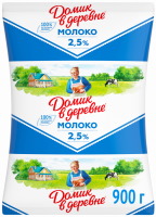 Молоко ультрапастеризованное ДОМИК В ДЕРЕВНЕ 2,5%, без змж, 900г
