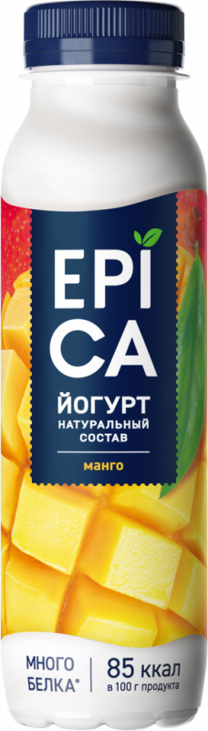 Йогурт питьевой EPICA с манго 2,5%, без змж, 260г