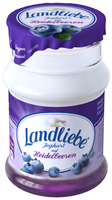 Йогурт LANDLIEBE с черникой 3,2%, без змж, 130г Йогурт LANDLIEBE с черникой 3,2%, без змж, 130г