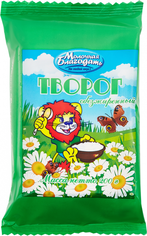 Творог МОЛОЧНАЯ БЛАГОДАТЬ 1,8%, без змж, 200г Творог МОЛОЧНАЯ БЛАГОДАТЬ 1,8%, без змж, 200г
