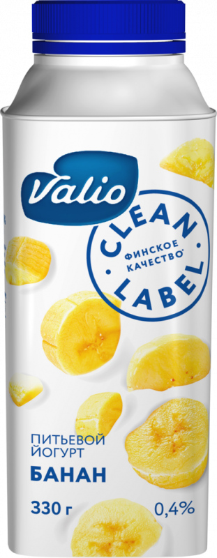 Йогурт питьевой VALIO Банан 0,4%, без змж, 330г