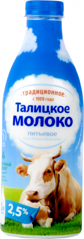 Молоко пастеризованное ТАЛИЦКОЕ Традиционное 2,5% ГОСТ, без змж, 1000мл