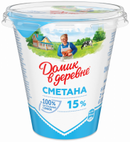 Сметана ДОМИК В ДЕРЕВНЕ 15%, без змж, 300г