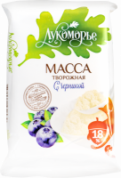 Масса творожная ЛУКОМОРЬЕ с черникой 18%, без змж, 180г
