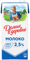 Молоко ультрапастеризованное ДОМИК В ДЕРЕВНЕ 2,5%, без змж, 950г