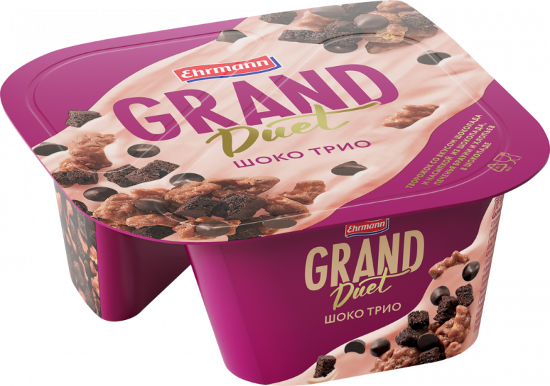Десерт творожный GRAND DESERT Шоко трио 7,3%, без змж, 138г Десерт творожный GRAND DESERT Шоко трио 7,3%, без змж, 138г