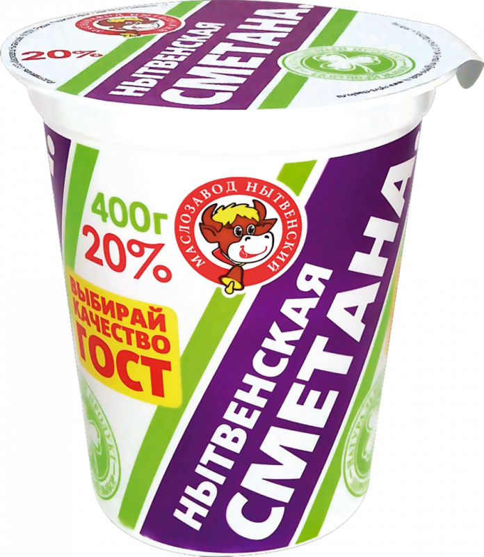 Сметана МЗ НЫТВЕНСКИЙ 20% ГОСТ, без змж, 400г Сметана МЗ НЫТВЕНСКИЙ 20% ГОСТ, без змж, 400г