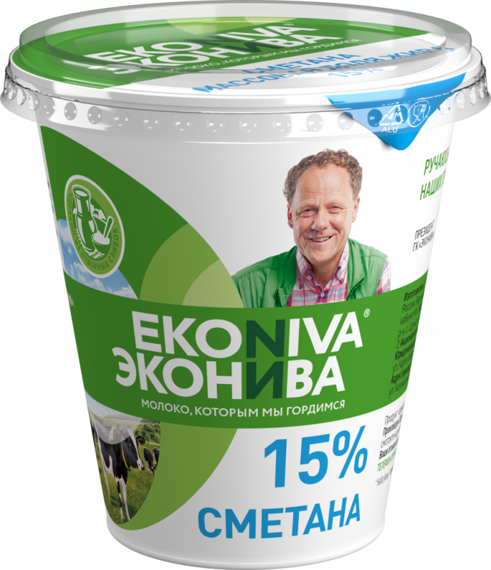 Сметана ЭКОНИВА 15%, без змж, 300г Сметана ЭКОНИВА 15%, без змж, 300г