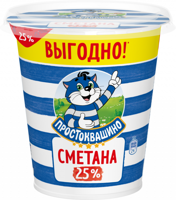 Сметана ПРОСТОКВАШИНО 25%, без змж, 300г Сметана ПРОСТОКВАШИНО 25%, без змж, 300г