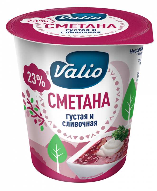 Сметана VALIO 23%, без змж, 315г Сметана VALIO 23%, без змж, 315г