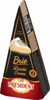 Сыр мягкий PRESIDENT Brie Double Cream с белой плесенью 73%, без змж, 200г