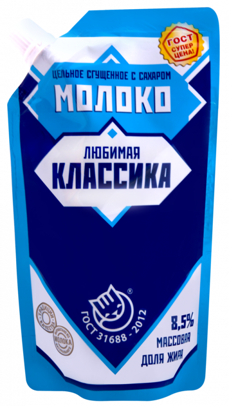 Молоко сгущенное ЛЮБИМАЯ КЛАССИКА без ЗМЖ ГОСТ, 270г Молоко сгущенное ЛЮБИМАЯ КЛАССИКА без ЗМЖ ГОСТ, 270г
