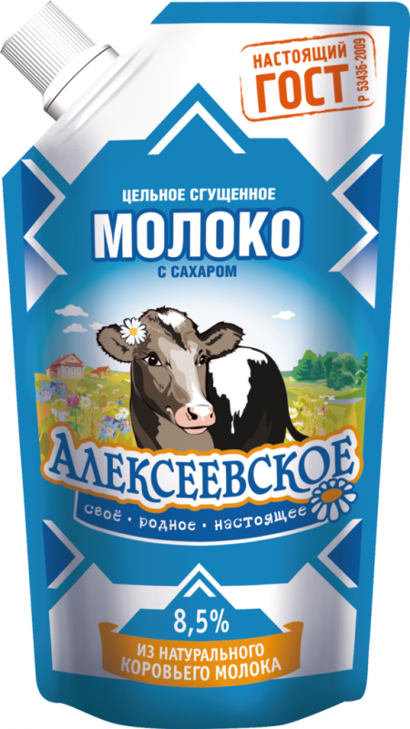 Молоко сгущенное АЛЕКСЕЕВСКОЕ цельное с сахаром 8,5%, без змж ГОСТ, 270г Молоко сгущенное АЛЕКСЕЕВСКОЕ цельное с сахаром 8,5%, без змж ГОСТ, 270г