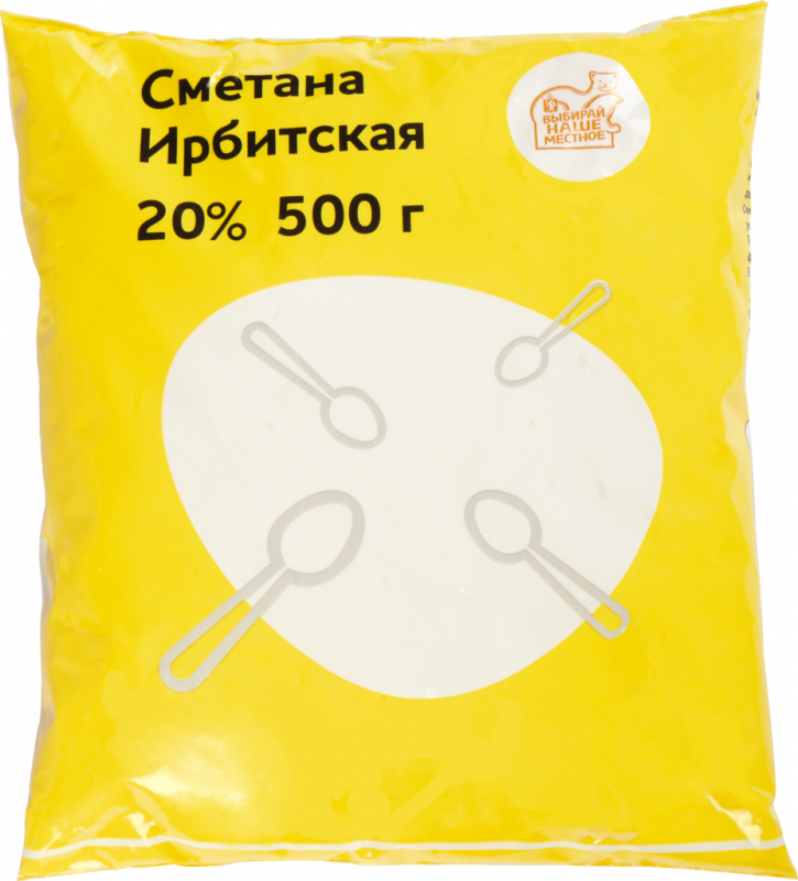 Сметана ИРБИТСКАЯ 20%, без змж, 500г Сметана ИРБИТСКАЯ 20%, без змж, 500г