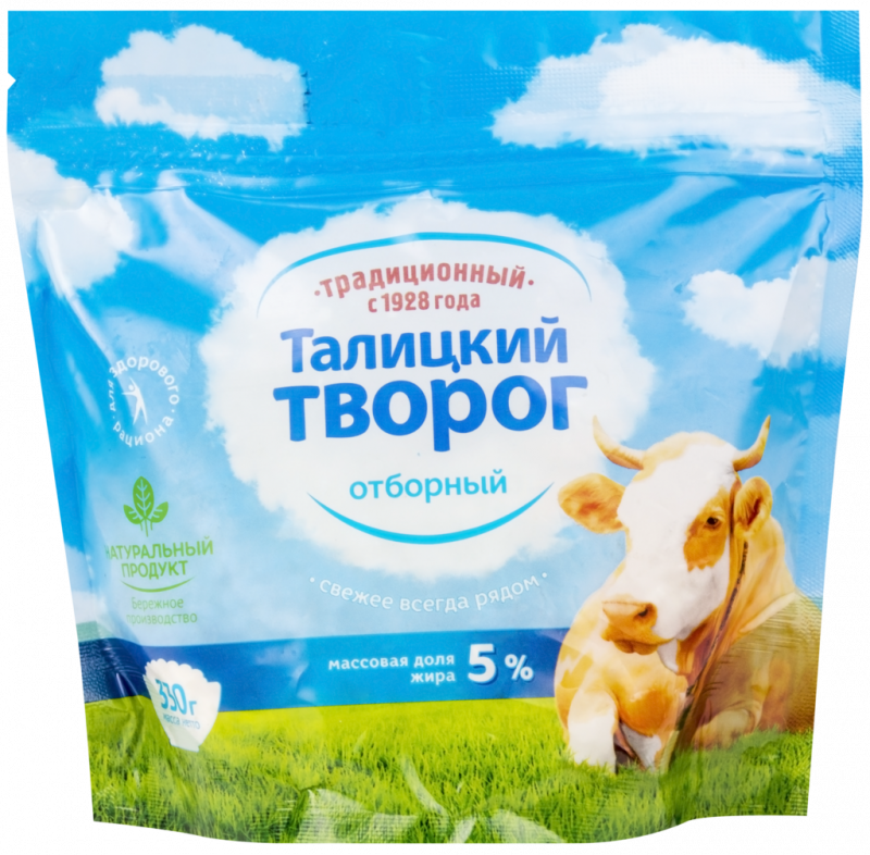 Творог ТАЛИЦКИЙ Традиционный Отборный 5%, без змж, 330г