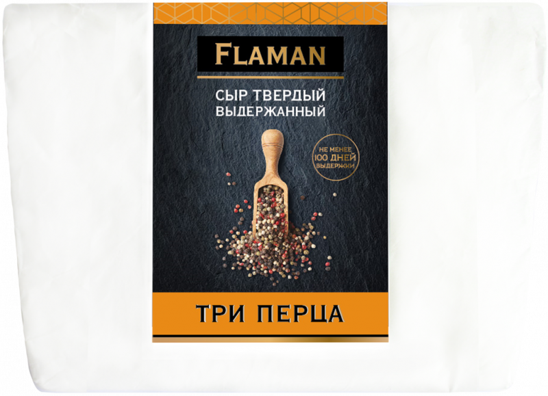 Сыр твердый FLAMAN Три перца 40%, без змж, 200г Сыр твердый FLAMAN Три перца 40%, без змж, 200г