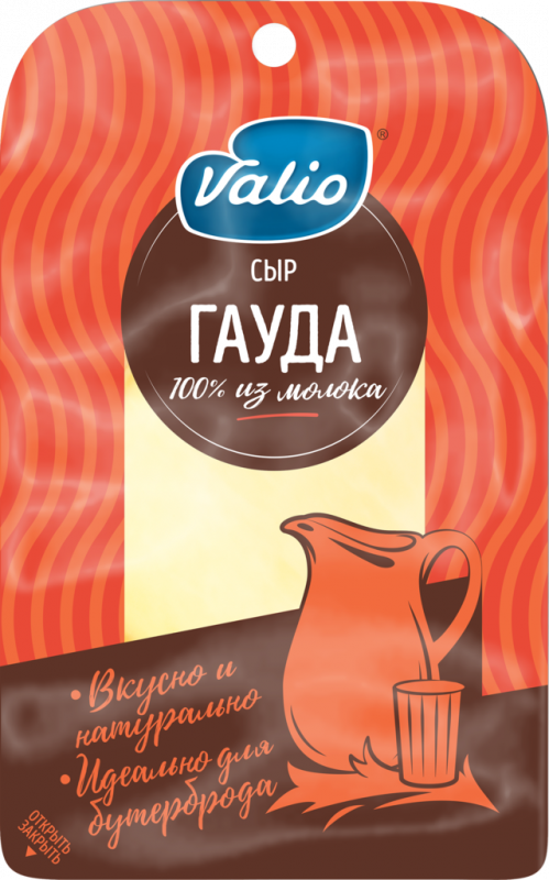 Сыр полутвердый VALIO Гауда 45%, нарезка, без змж, 120г Сыр полутвердый VALIO Гауда 45%, нарезка, без змж, 120г