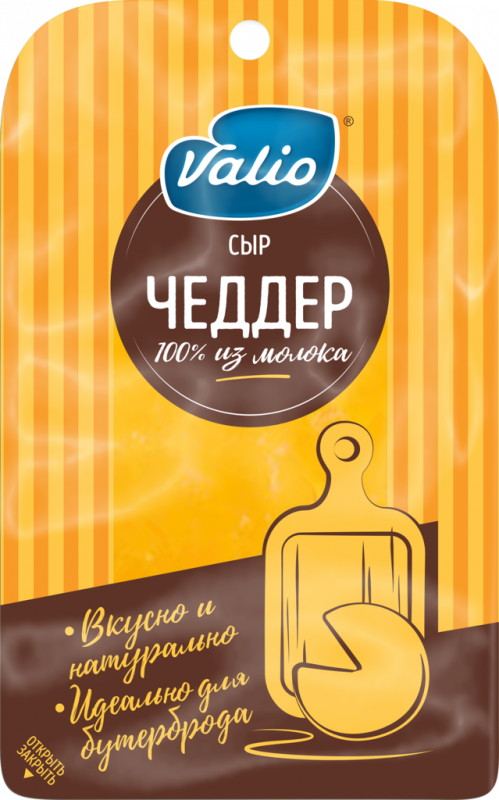Сыр полутвердый VALIO Чеддер 48%, нарезка, без змж, 120г Сыр полутвердый VALIO Чеддер 48%, нарезка, без змж, 120г