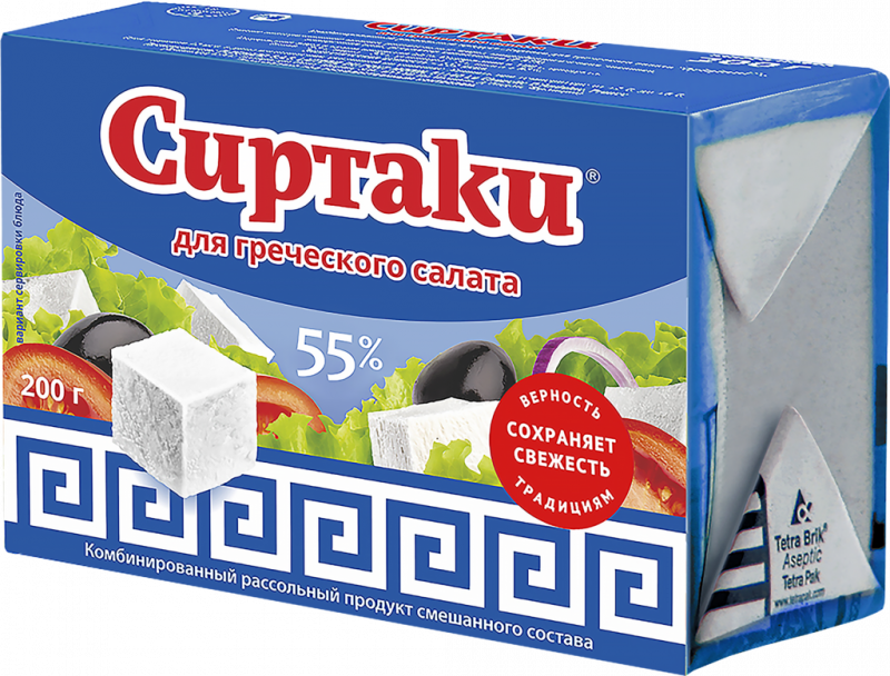 Продукт рассольный комбинированный СИРТАКИ Original Для греческого салата 55%, 200г Продукт рассольный комбинированный СИРТАКИ Original Для греческого салата 55%, 200г
