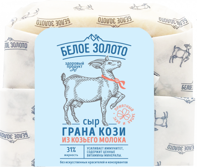 Сыр из козьего молока БЕЛОЕ ЗОЛОТО Грана Кози Леварден 50%, без змж, 150г Сыр из козьего молока БЕЛОЕ ЗОЛОТО Грана Кози Леварден 50%, без змж, 150г