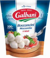 Сыр GALBANI Mozzarella Bocconcini 45%, без змж, вес сыра 200г, вес с рассолом 420г