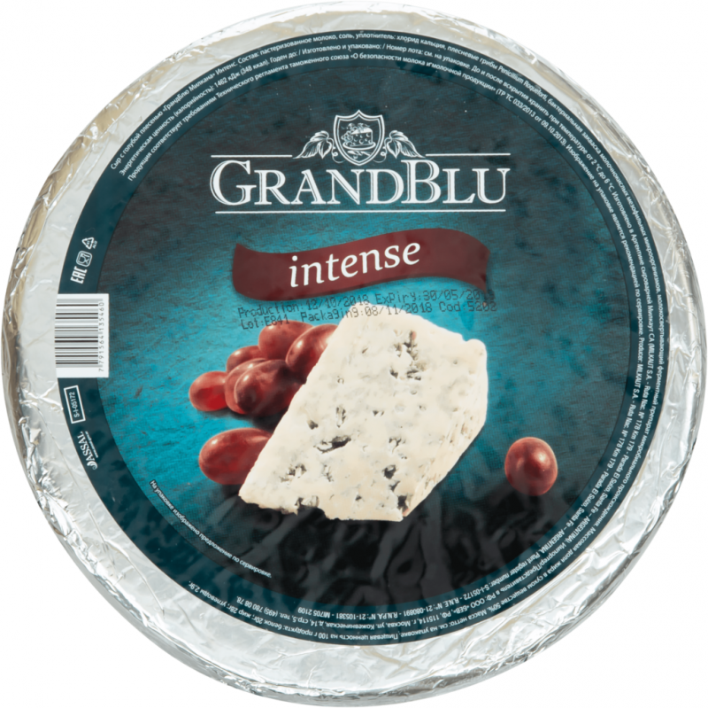 Сыр MILKANA GrandBlu Intense с голубой плесенью 50%, без змж, весовой Сыр MILKANA GrandBlu Intense с голубой плесенью 50%, без змж, весовой