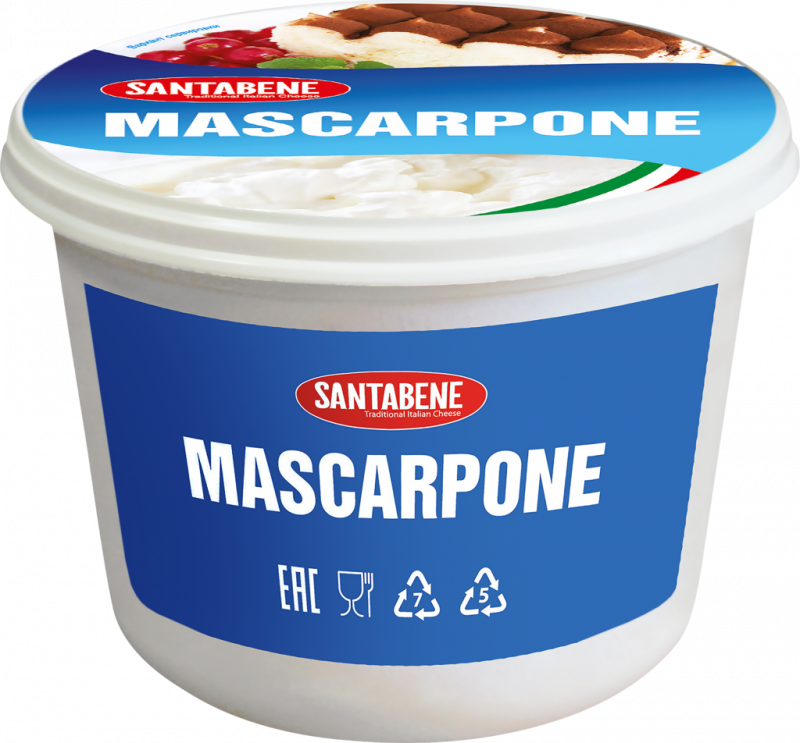 Сыр SANTABENE Маскарпоне 80%, без змж, 500г Сыр SANTABENE Маскарпоне 80%, без змж, 500г