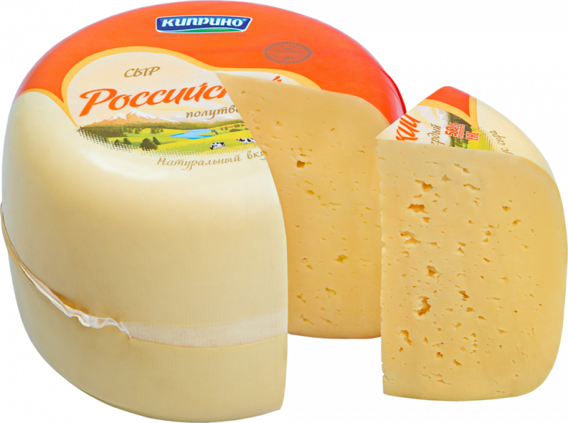 Сыр КИПРИНО Российский 50%, без змж, весовой Сыр КИПРИНО Российский 50%, без змж, весовой