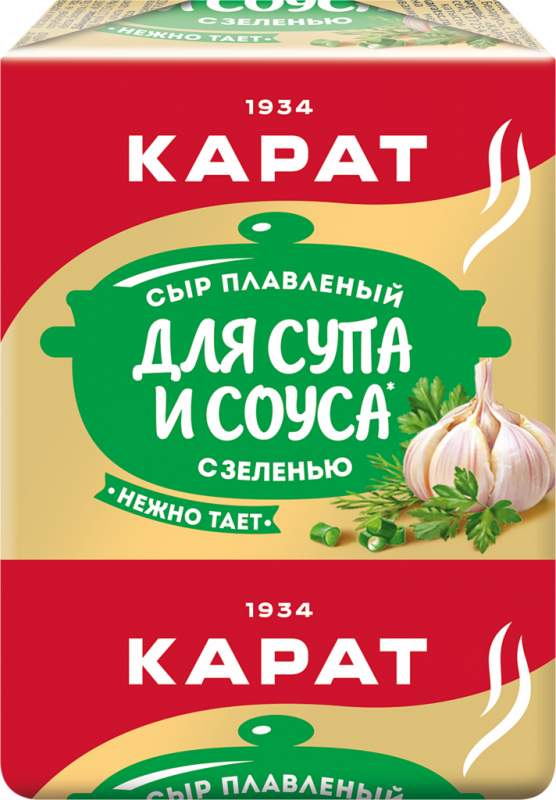 Сыр плавленый КАРАТ Для супа и соуса с зеленью 45%, без змж, 90г Сыр плавленый КАРАТ Для супа и соуса с зеленью 45%, без змж, 90г