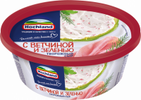 Сыр творожный HOCHLAND с ветчиной и зеленью 60%, без змж, 140г