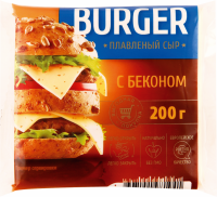Сыр плавленый BURGER с беконом 45%, без змж, 200г