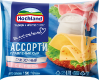 Сыр плавленый HOCHLAND Ассорти сливочный, ветчина 45%, без змж, 150г