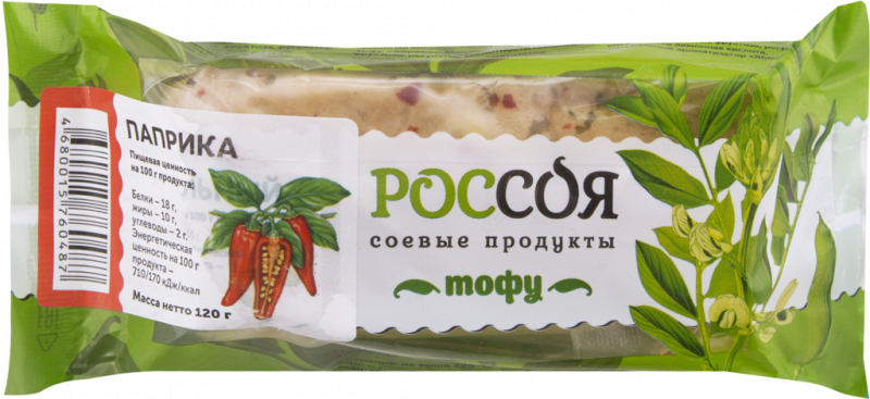 Продукт белковый РОССОЯ Тофу паприка, 120г Продукт белковый РОССОЯ Тофу паприка, 120г