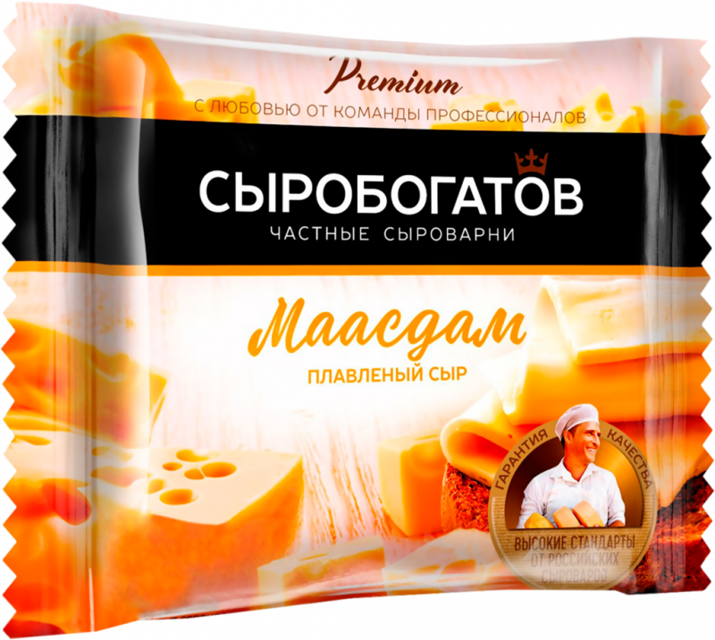 Сыр плавленый СЫРОБОГАТОВ Маасдам 45%, без змж, 130г Сыр плавленый СЫРОБОГАТОВ Маасдам 45%, без змж, 130г