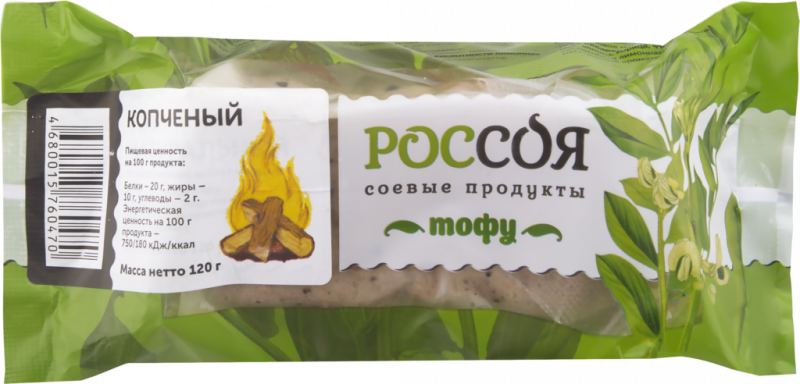 Продукт белковый копченый РОССОЯ Тофу, 120г Продукт белковый копченый РОССОЯ Тофу, 120г