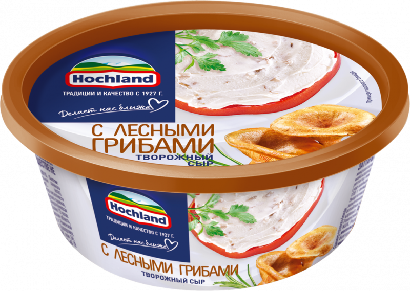 Сыр творожный HOCHLAND с лесными грибами 60%, без змж, 140г Сыр творожный HOCHLAND с лесными грибами 60%, без змж, 140г