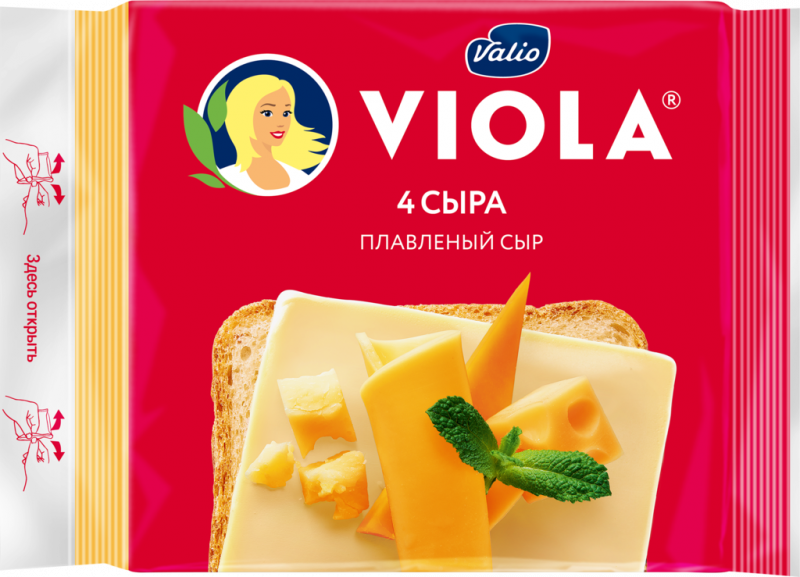 Сыр плавленый VIOLA Четыре сыра, ломтики, без змж, 140г Сыр плавленый VIOLA Четыре сыра, ломтики, без змж, 140г