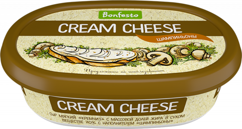 Сыр мягкий BONFESTO Cream cheese Шампиньоны 70%, без змж, 170г Сыр мягкий BONFESTO Cream cheese Шампиньоны 70%, без змж, 170г