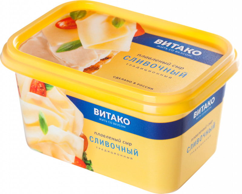 Сыр плавленый ВИТАКО Сливочный 50%, без змж, 400г Сыр плавленый ВИТАКО Сливочный 50%, без змж, 400г