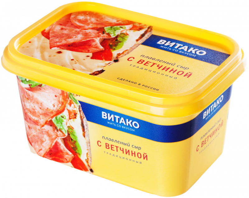 Сыр плавленый ВИТАКО с ветчиной 60%, без змж, 400г Сыр плавленый ВИТАКО с ветчиной 60%, без змж, 400г