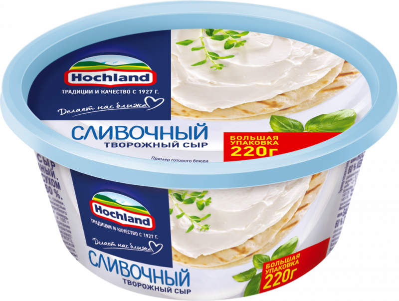 Сыр творожный HOCHLAND Сливочный 60%, без змж, 220г Сыр творожный HOCHLAND Сливочный 60%, без змж, 220г